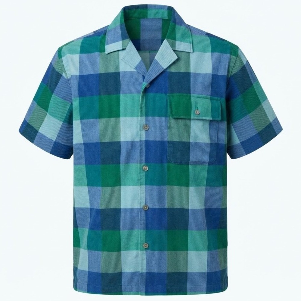 NEW Marmot Men's Large Muir Camp Novelty SS Shirt Blue Plaid